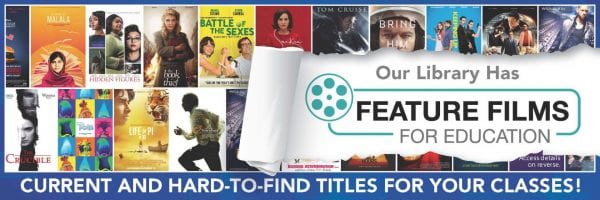 Feature Films for Education banner with link to resource.