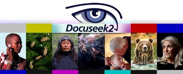 Docuseek logo and film images.