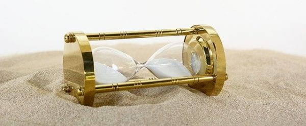 An hourglass on its side.