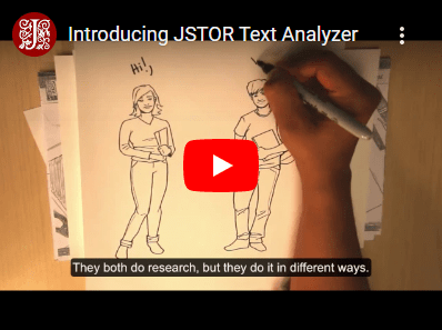 Screenshot of JSTOR Text Analyzer video.