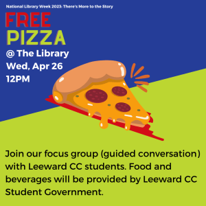Link to LibCal event page for the Focus Group on Wednesday, April 26, 12pm