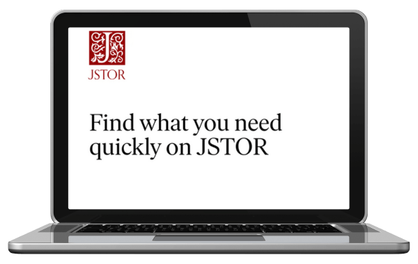 JSTOR video tutorial showing on computer screen.
