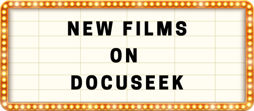 Picture of a movie marquee with text: New Films on Docuseek.