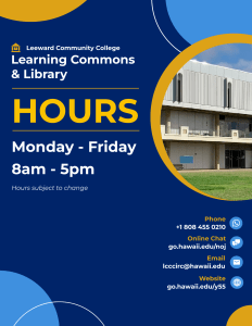 Spring 2024 Library Hours Flyer