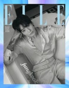 BTS member Jungkook on the cover of Elle Korea.