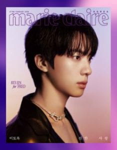 BTW member Jin on the cover of Marie Claire Korea.