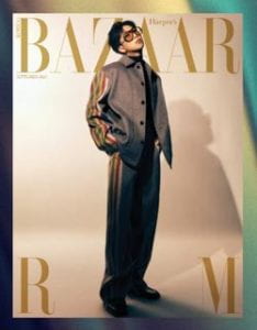 BTS member RM on the cover of Harper's Bazaar Korea.